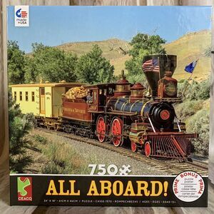 Jigsaw Puzzle Railroad Train Steam Engine Scene All Aboard Ceaco 750 Piece